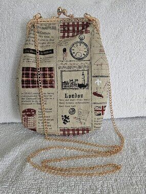Kisslock Newsprint Crossbody Bag